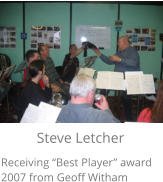 Steve Letcher Receiving Best Player award 2007 from Geoff Witham